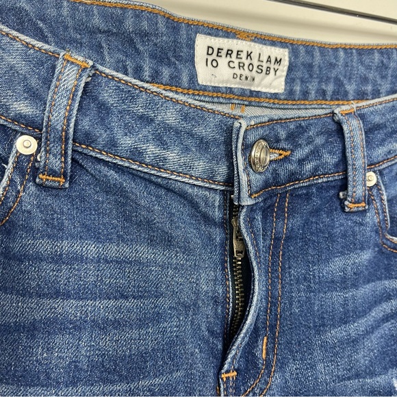 Derek Lam 10 Crosby Mila Mid Rise Girlfriend Patchwork Released Hem Jeans 27 - Picture 9 of 16